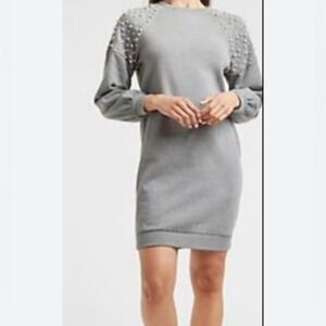 Y2K LaROK Womens Metal Studs Balloon Sleeve Sweatshirt Dress S Retro Skater